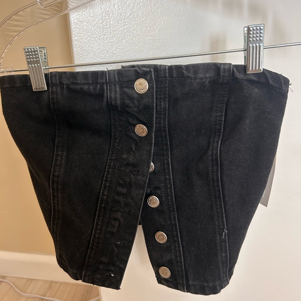 Pull&Bear Black Denim Tube Top